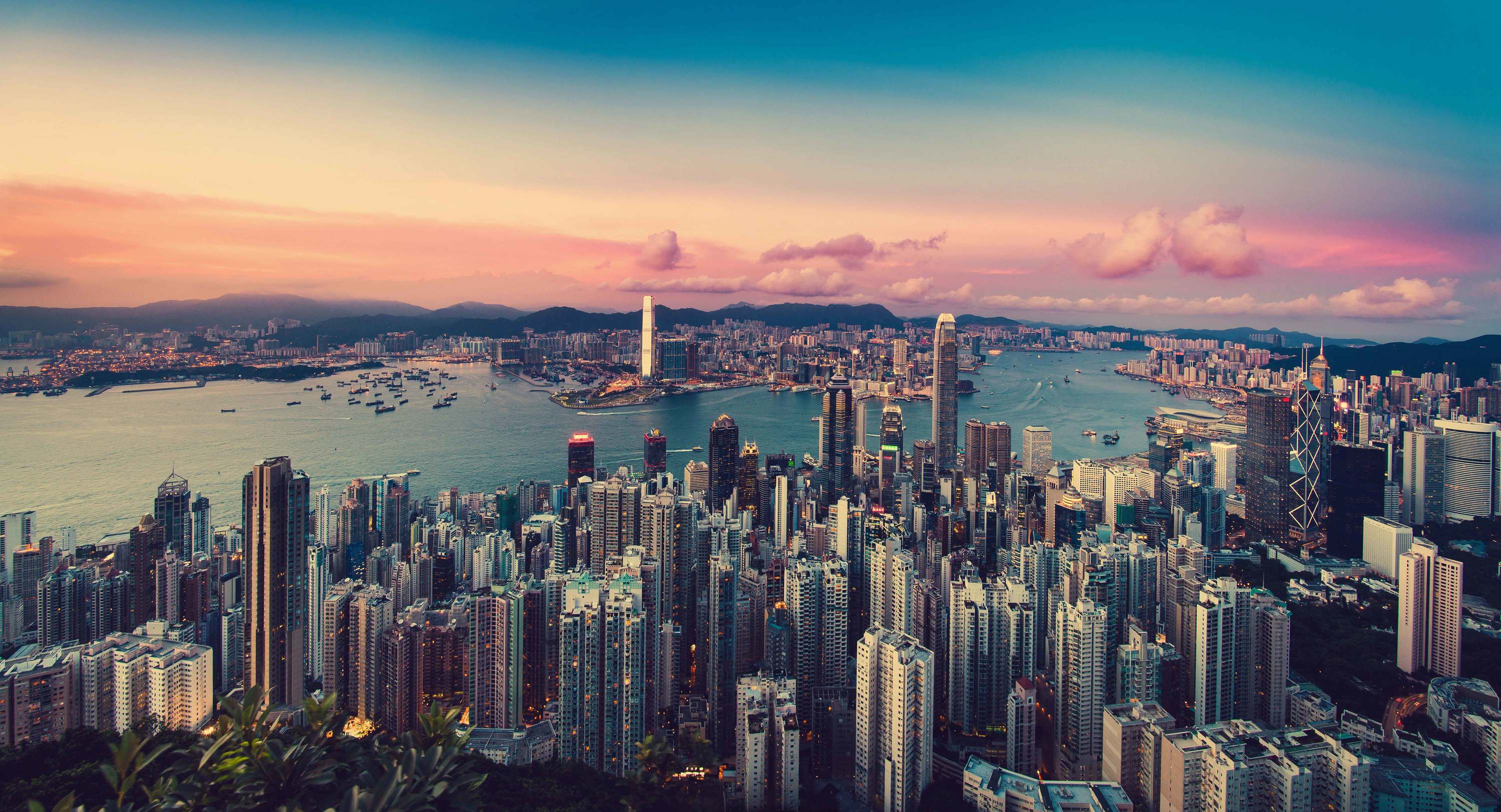 香港維多利亞港城市實景
